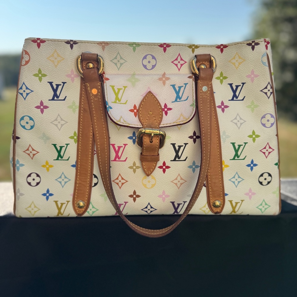 Louis Vuitton Multicolor Monogram Tote – Designed by Takashi Murakami with COA